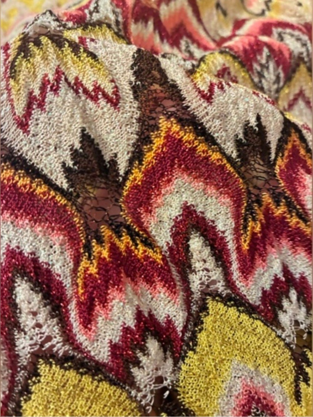 Missoni Italy Metallic Chevron Drop Waist Midi Dress - Picture 9 of 13